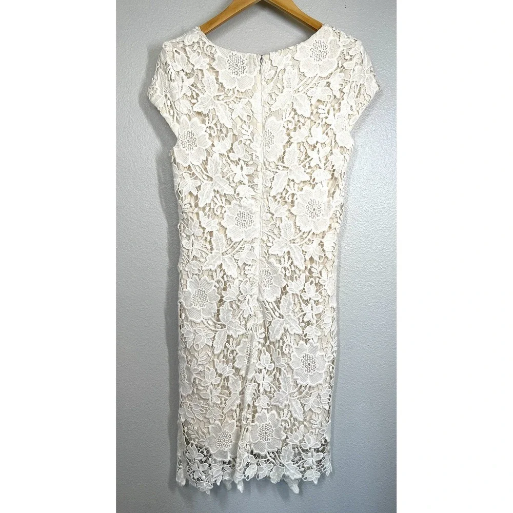 Luxology Lace Off-White Dress Romantic Elegant Womens Sz 8 Wedding Shower Church